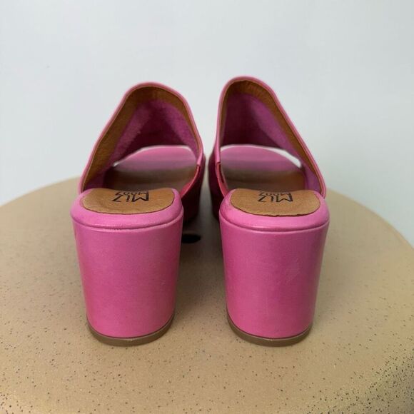 Miz Mooz Women’s Gwen Pink Supple Leather Chunky Platform Open Toe Sandal - Picture 5 of 11